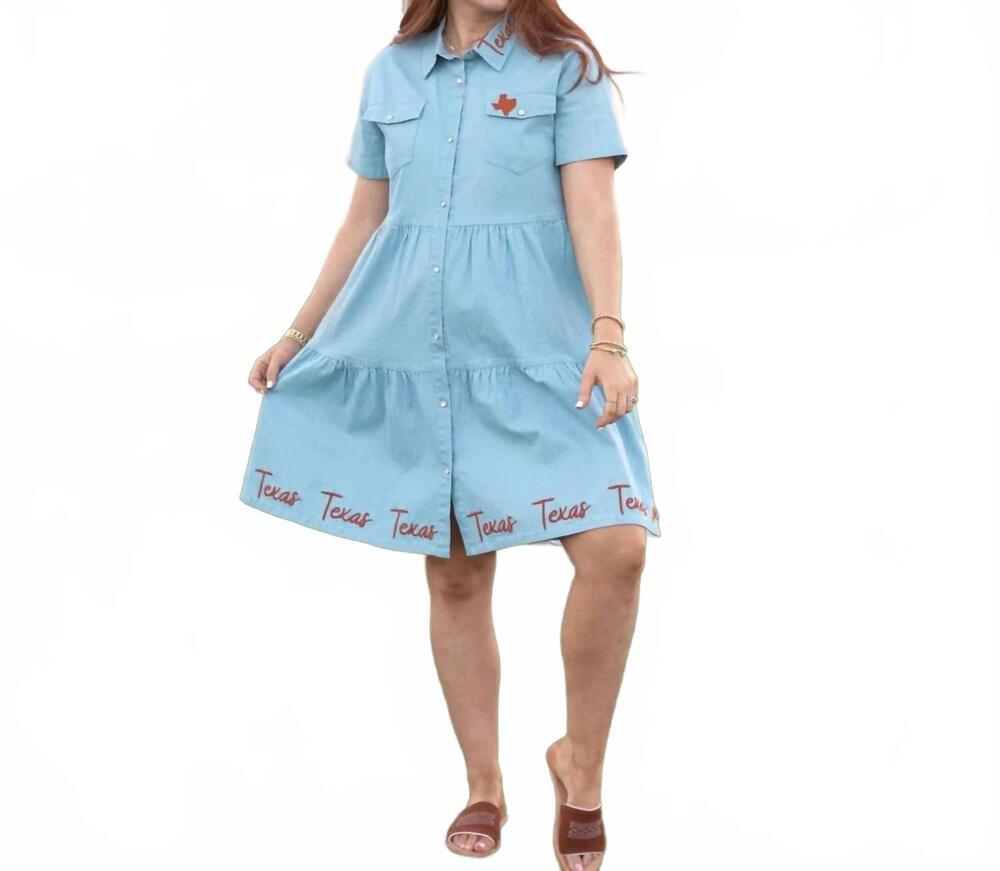 NEW LAYERZ CLOTHING lone star state dress in blue